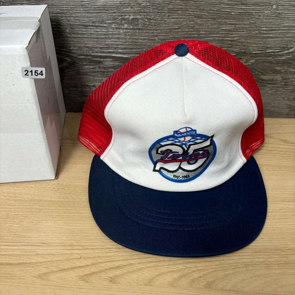 Vintage Minnesota Twins Hat Cap Snapback Red 25 Years USA Made 80s - Picture 11 of 11